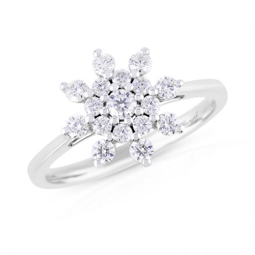 Goyel White Snowflake Ring